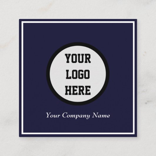 Berufliches Monogramm Logo Mascula Navy Blue Quadratische Visitenkarte (Rückseite)