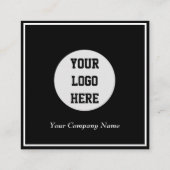 Berufliches Monogramm Logo-Maskuline Schwarz Quadratische Visitenkarte (Rückseite)