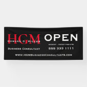 Berufliches Monogramm-Logo Schwarzweiß-Open-Busine Banner (Horizontal)
