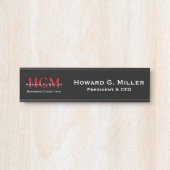 Berufliches Monogramm-Logo Schwarzweiß Türschild (Vorderseite )