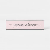Berufliches Monogramm mit einfachem Rosa Schreibtischnamensplakette (Vorderseite )