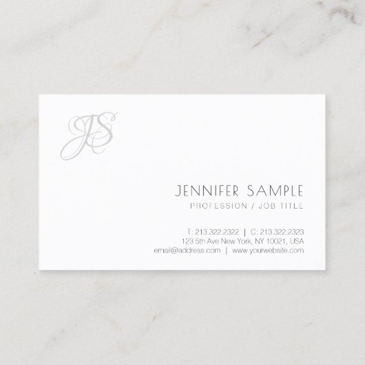 Berufliches Monogramm Modernes einfaches Template Visitenkarte (Rückseite)