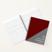 Berufliches Monogramm, rot/grau Notizblock (Innenseite)