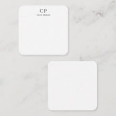 Berufliches Monogramm Schlicht Mitteilungskarte (Vorne/Hinten)