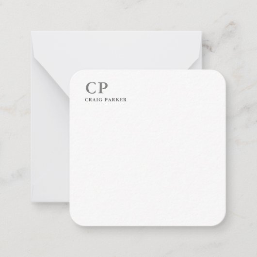 Berufliches Monogramm Schlicht Mitteilungskarte (Vorderseite)