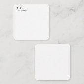 Berufliches Monogramm Schlicht Mitteilungskarte (Vorne/Hinten)