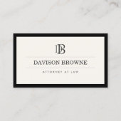 Berufliches Monogramm Schwarz und Elfenbein Visitenkarte