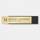 Berufliches Monogramm Schwarz und Gold Türschild (Vorderseite )