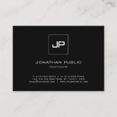 Berufliches Monogramm Schwarz-weiß Elegant Moderne Visitenkarte (Rückseite)