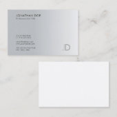 Berufliches Monogramm Silver Look Elegante Vorlage Visitenkarte (Vorne/Hinten)