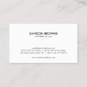 Berufliches Monogramm weiß Visitenkarte (Rückseite)