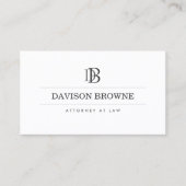 Berufliches Monogramm weiß Visitenkarte (Vorderseite)