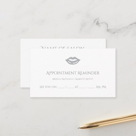 Berufliches MUA Makeup Artist Besichtigung der Alp Terminkarte (Vorderseite/Rückseite Beispiel)