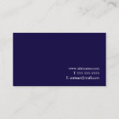 Berufliches Navy Blau und Weiß Visitenkarte (Rückseite)
