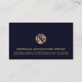 Berufliches Navy Blue Gold Logo Visitenkarte (Vorderseite)