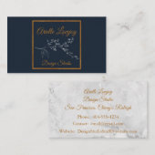 Berufliches Navy Blue mit Gold Business Card Visitenkarte (Vorne/Hinten)
