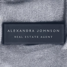 Berufliches Navy Blue Modern Business Namenschild