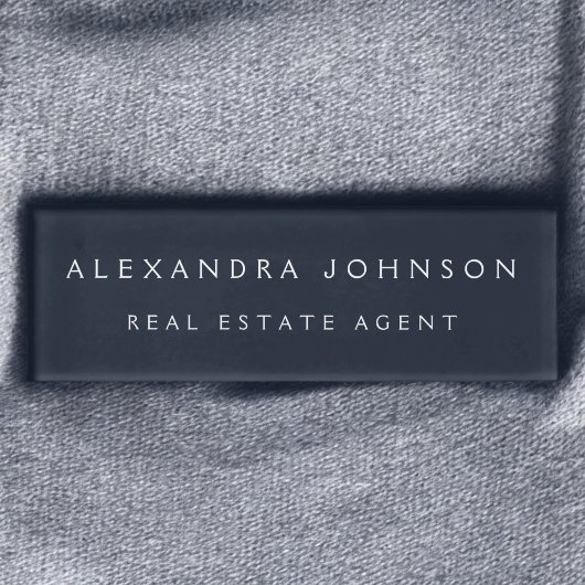 Berufliches Navy Blue Modern Business Namenschild