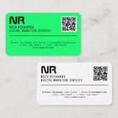 Berufliches Neonabdeckungsgrün der modernen Art Visitenkarte (Vorne/Hinten)