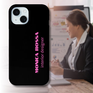 Berufliches Neonrosa Schwarz iPhone 16 Hülle