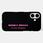 Berufliches Neonrosa Schwarz Case-Mate iPhone Hülle (Rückseite (Horizontal))