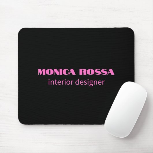 Berufliches Neonrosa Schwarz Mousepad (Mit Mouse)