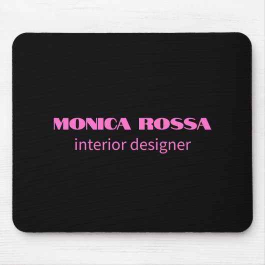 Berufliches Neonrosa Schwarz Mousepad (Vorne)