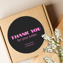 Berufliches Neonrosa Schwarz Runder Aufkleber