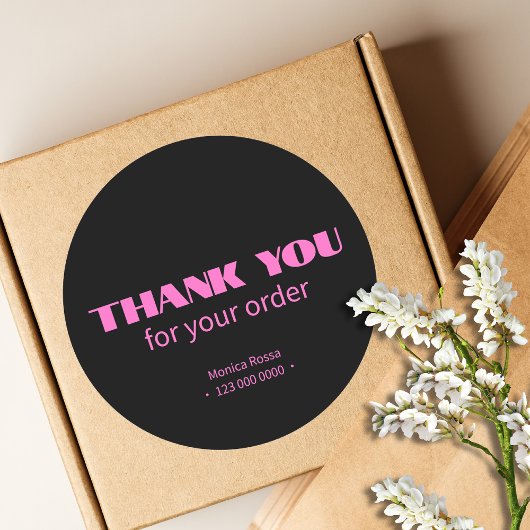 Berufliches Neonrosa Schwarz Runder Aufkleber