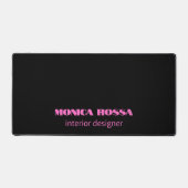 Berufliches Neonrosa Schwarz Schreibtischunterlage (Vorderseite)