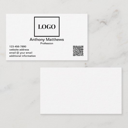 Berufliches neuartiges Add-Logo und QR-Code Visitenkarte (Vorne/Hinten)