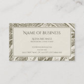 Berufliches neutrales braunes botanisches Muster Visitenkarte (Rückseite)