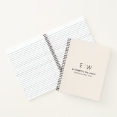 Berufliches neutrales Monogramm-Geschäft Notizblock (Innenseite)