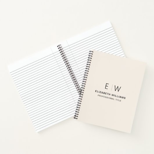 Berufliches neutrales Monogramm-Geschäft Notizblock (Innenseite)