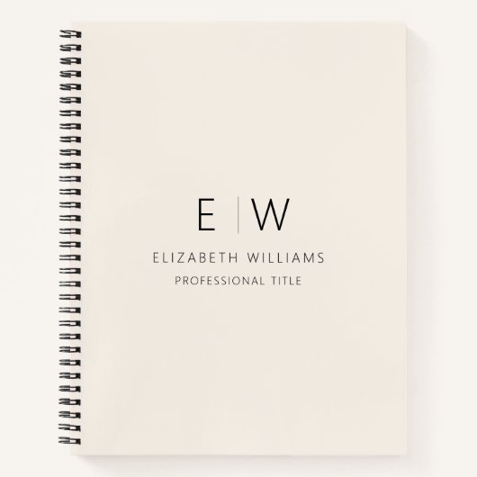 Berufliches neutrales Monogramm-Geschäft Notizblock (Vorderseite)