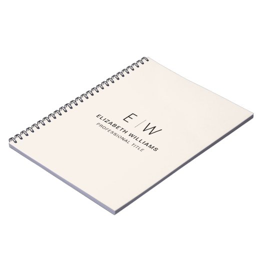 Berufliches neutrales Monogramm-Geschäft Notizblock (Linke Seite)