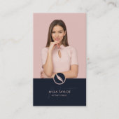 Berufliches Notar Public Monogram-Foto Visitenkarte (Vorderseite)