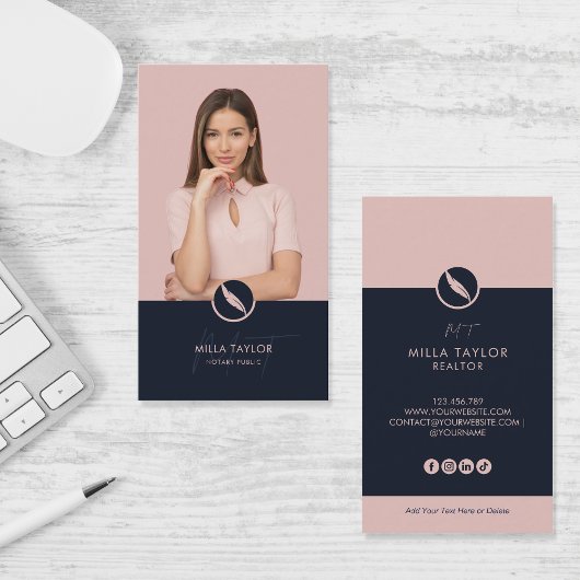 Berufliches Notar Public Monogram-Foto Visitenkarte