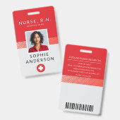 Berufliches Nurse-ID-Abzeichen Ausweis (Vorder- & Rückseite)