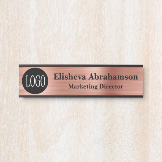 Berufliches Office-Türsignieren signiert Rose Gold Türschild (Vorderseite )