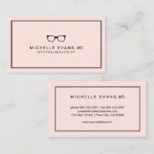 Berufliches Optometrier in Rosa Visitenkarte (Vorne/Hinten)