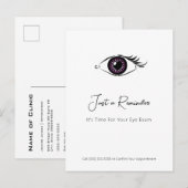 Berufliches Optometriker Lila HerzAuge Erinnerung Postkarte (Vorne/Hinten)
