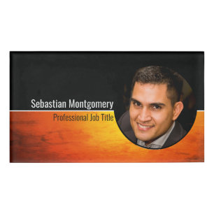 Berufliches Orange Art Custom Foto Namenschild