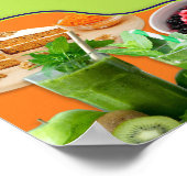 Berufliches Orange Lila Green Vegan Food Menu Poster (Ecke)