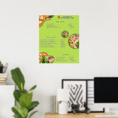 Berufliches Orange Lila Green Vegan Food Menu Poster (Heimbüro)