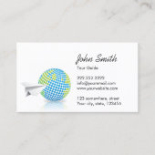 Berufliches Papier Flugzeug & Globe Visitenkarte (Vorderseite)