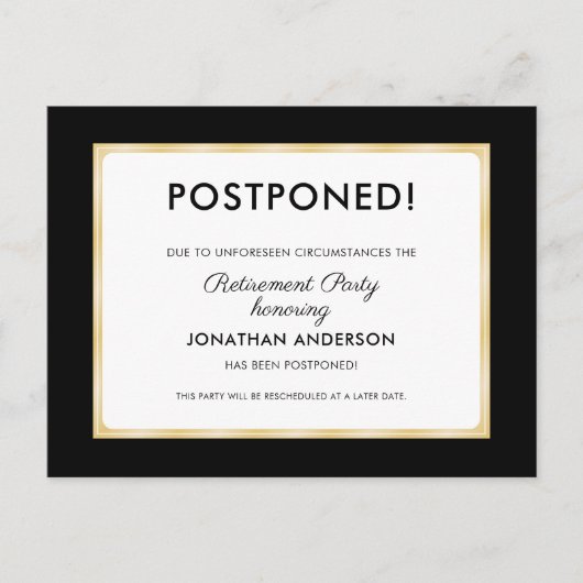 Berufliches Party für die Zurückstellung von Rente Postkarte (Vorderseite)