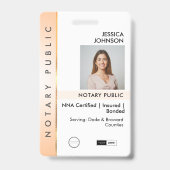 Berufliches Peach & Gold Foto Notar Ausweis (Front)