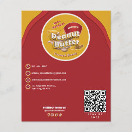 Berufliches Peanut Butter Logo und QR Code Rot Flyer