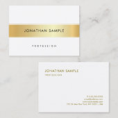 Berufliches Personalisiertes Gold Weißes Elegantes Visitenkarte (Vorne/Hinten)